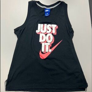Nike Black  "Just Do It" Athletic Sleeveless Workout Tank Top Sz Small EUC